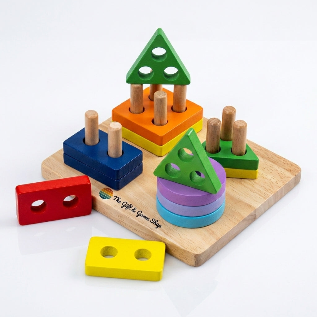 Wooden Shape Stacking Puzzle