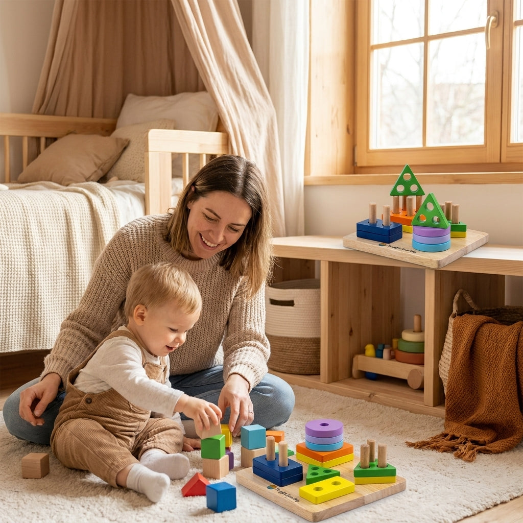 Wooden Shape Stacking Puzzle